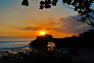 Sunset at Tanah Lot Temple